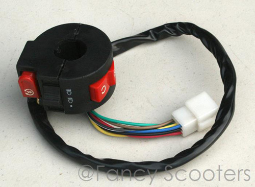 Coolster ATV Left Start, Kill, Light Control 7 Wire A (Male Plug)