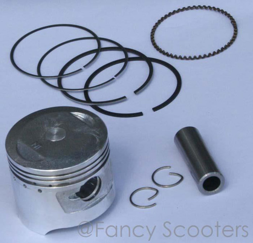 110cc 4-stroke Piston with Ring, Pin and G-ring (D=52 mm, Height=37mm,Pin Dia=13mm)