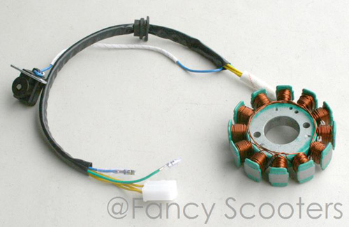 Znen 12 Coils Stator (5 Wires) for GY6 125cc 150cc Scooters (Center Dia. 29mm, Mounting Hole Dia. 42mm)