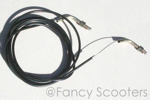 Double Head Throttle Cable (Black Cable Sheath=95.5", Wire for Carburetor to Play = 5.5")